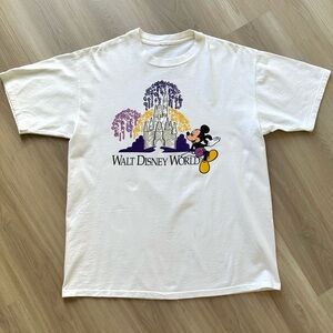 Vintage 90s Disney World Mickey Mouse Tee XL Castle Fireworks